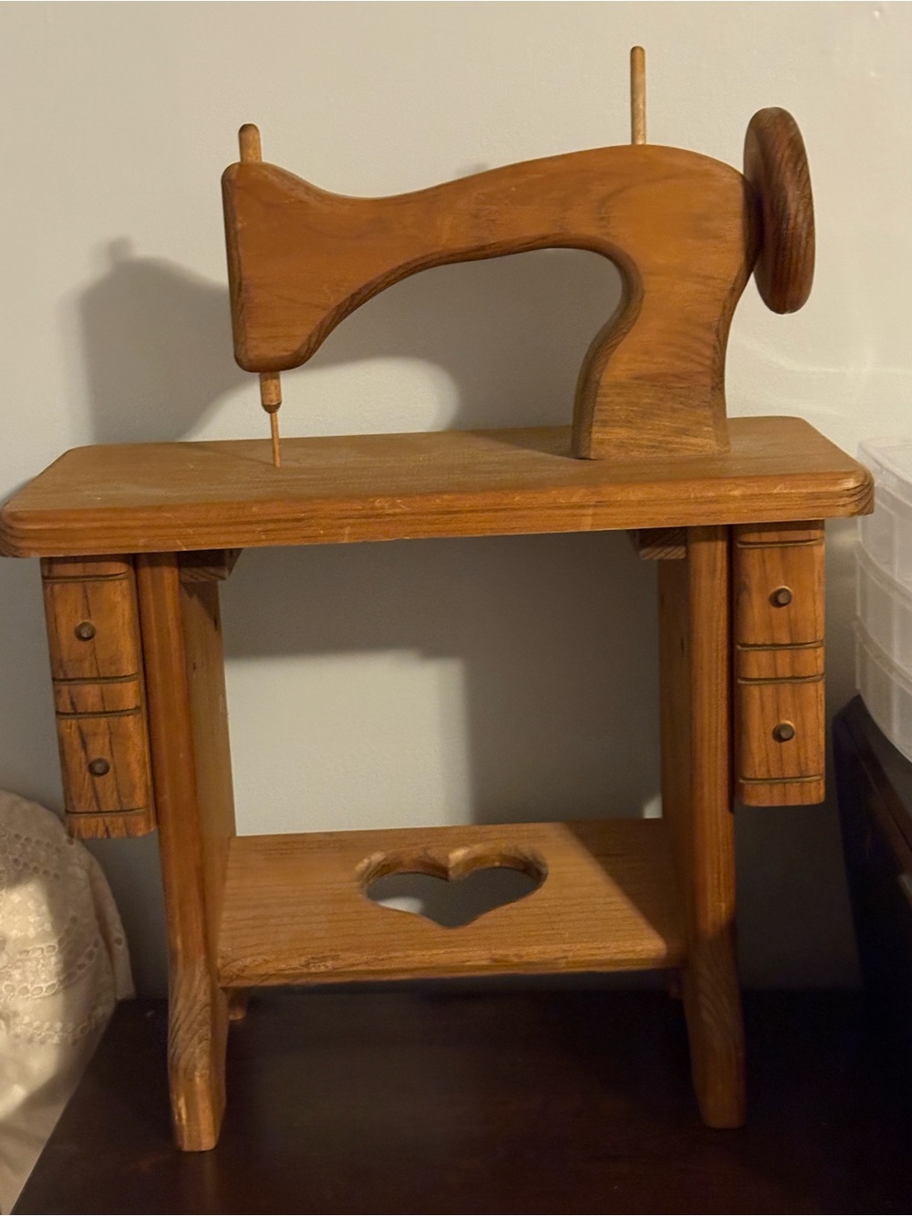 Wooden Decorative Sewing Machine Table - Honey Brown